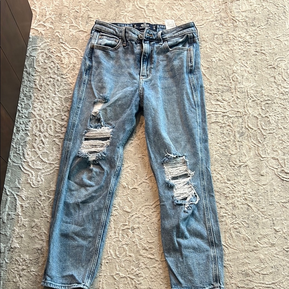 Distressed Blue Jeans